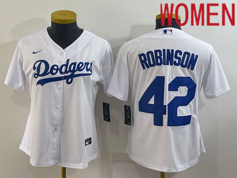Women Los Angeles Dodgers #42 Robinson White Nike 2022 MLB Jerseys->los angeles angels->MLB Jersey